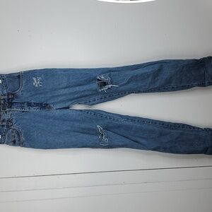 Vintage Panhandle Slim Jeans Straight High Rise Distressed Cotton Womens 7/8